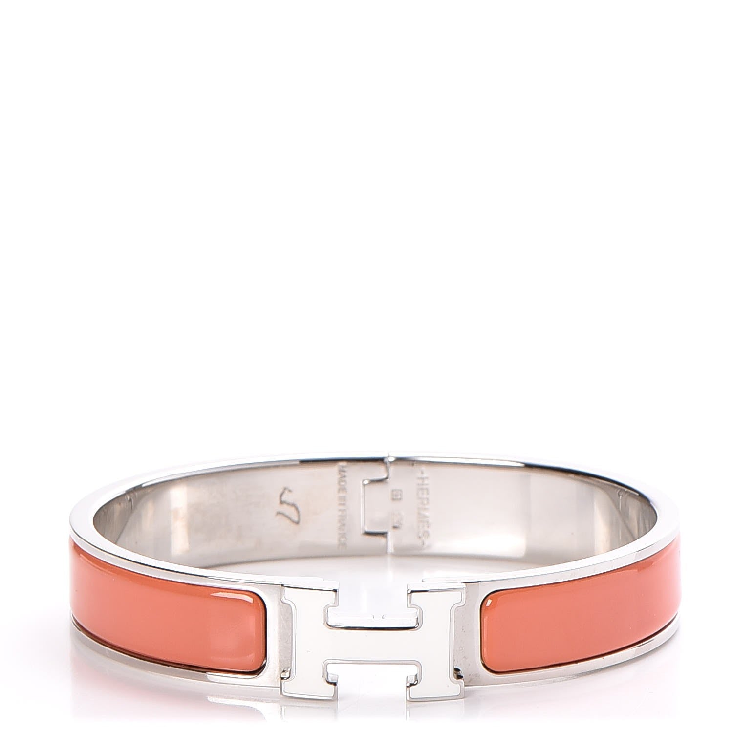 Hermes Enamel Clic Clac H Bracelet GM Mango White 1 of 4