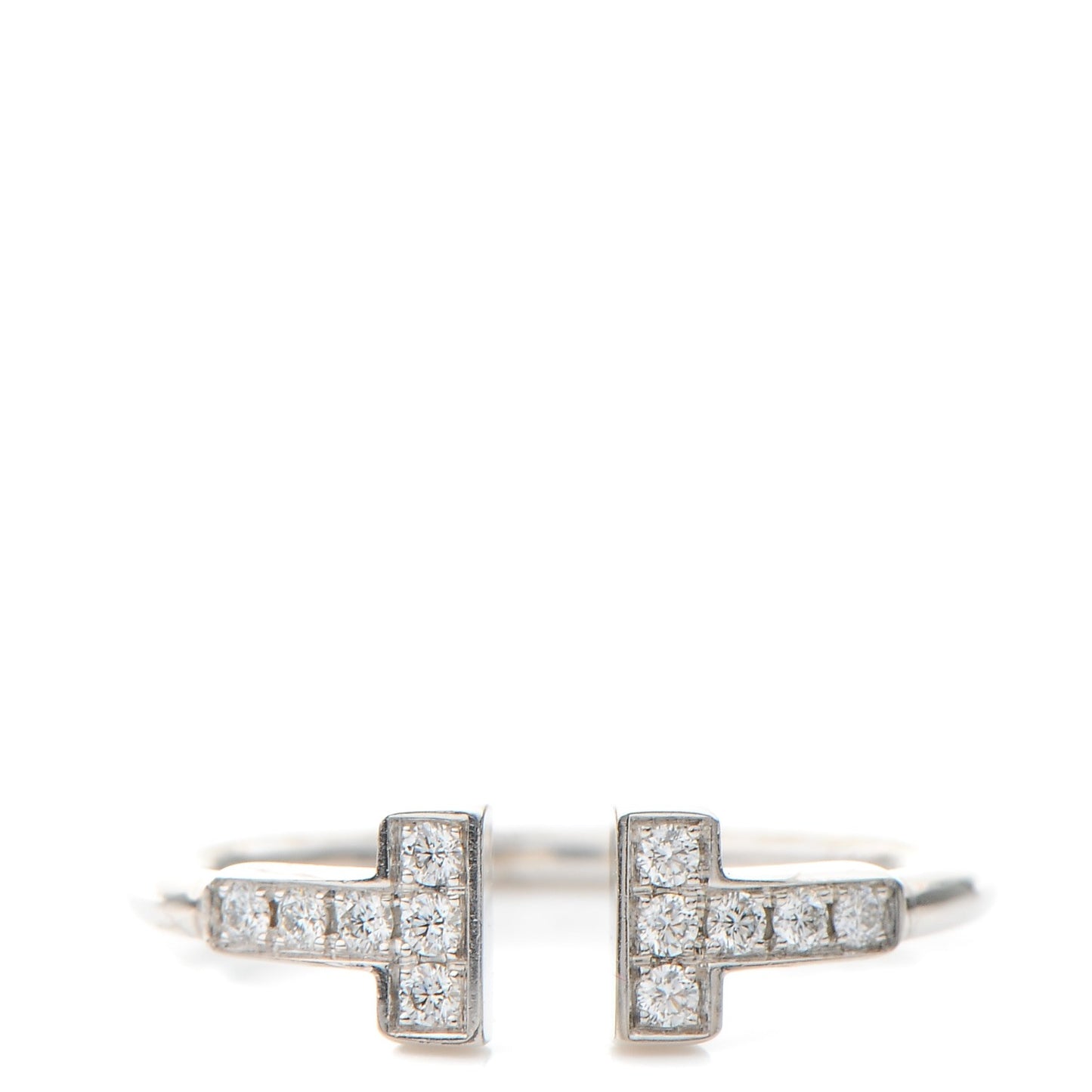 18K White Gold Diamond T Wire Ring 53 6.5