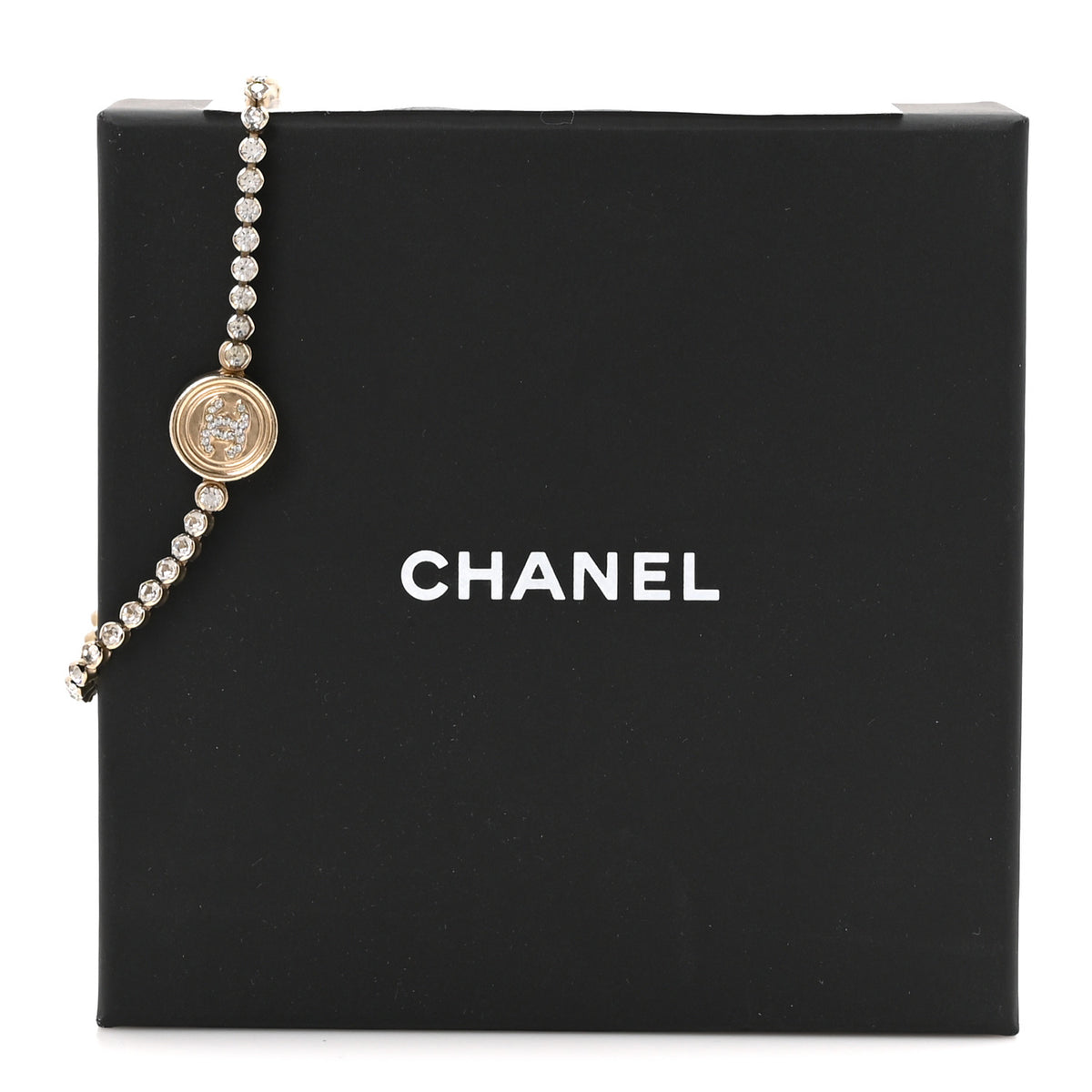 Crystal CC Chain Bracelet Gold