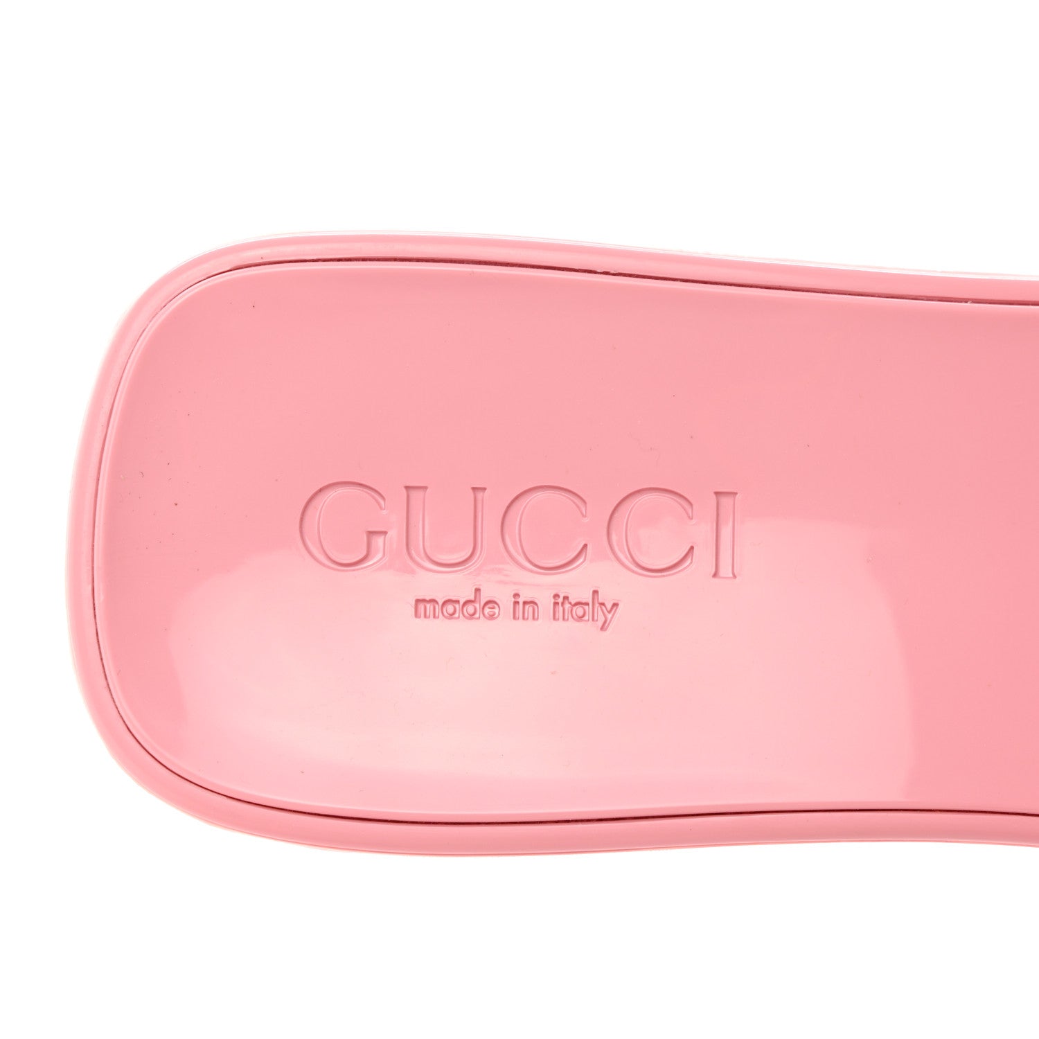 Gucci Rubber Gucci Logo Womens Platform 20/60mm Slide Sandals 37 Wild Rose 7 of 10