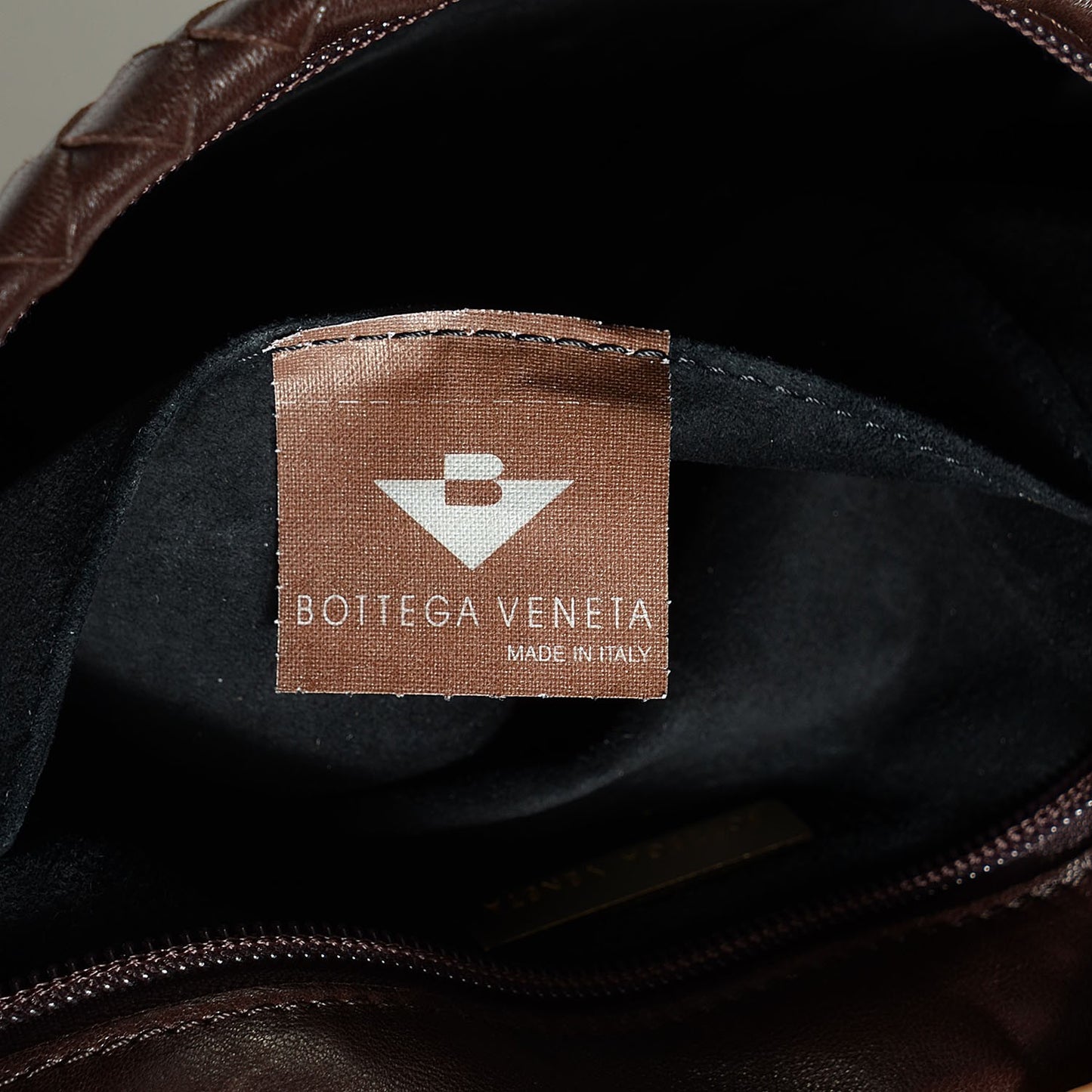 Vintage Nappa Intrecciato Shoulder Bag Ebano