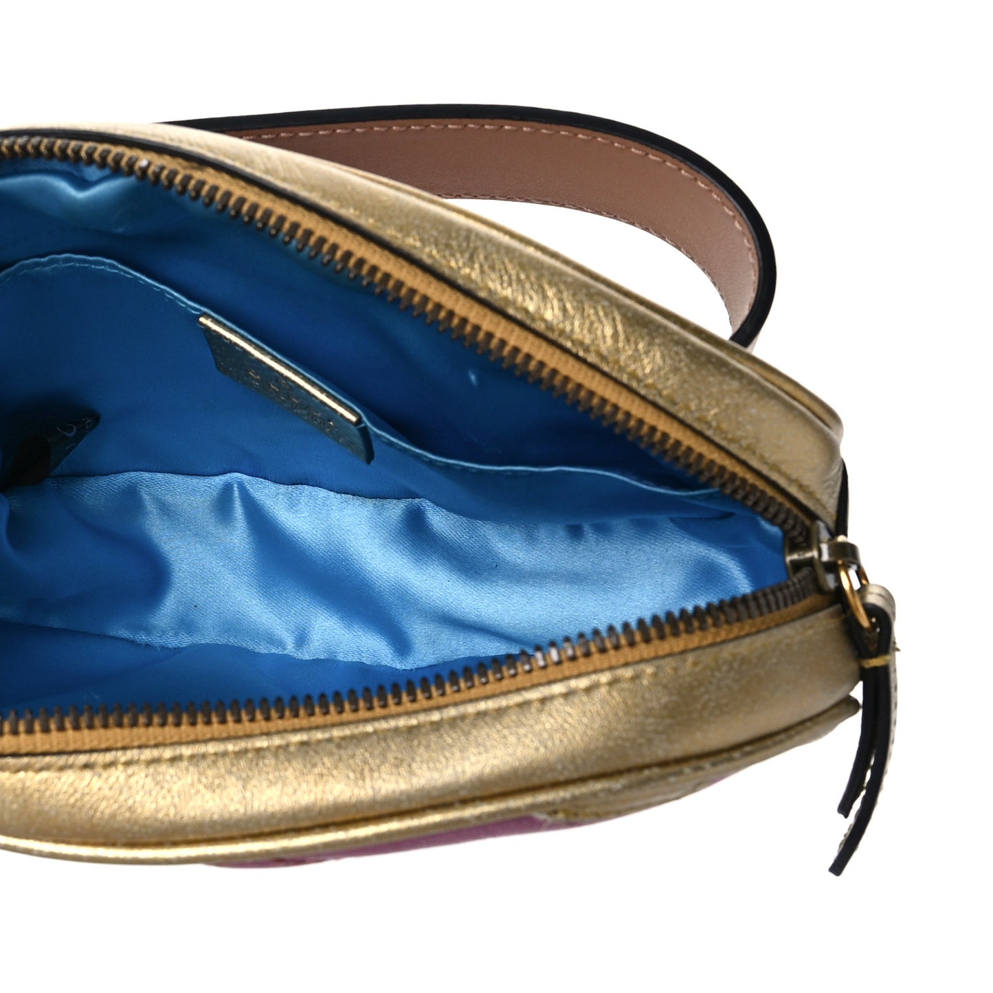 Metallic Nappa Matelasse Heart GG Marmont Belt Bag 75 30 Oro Vecchio Rosa