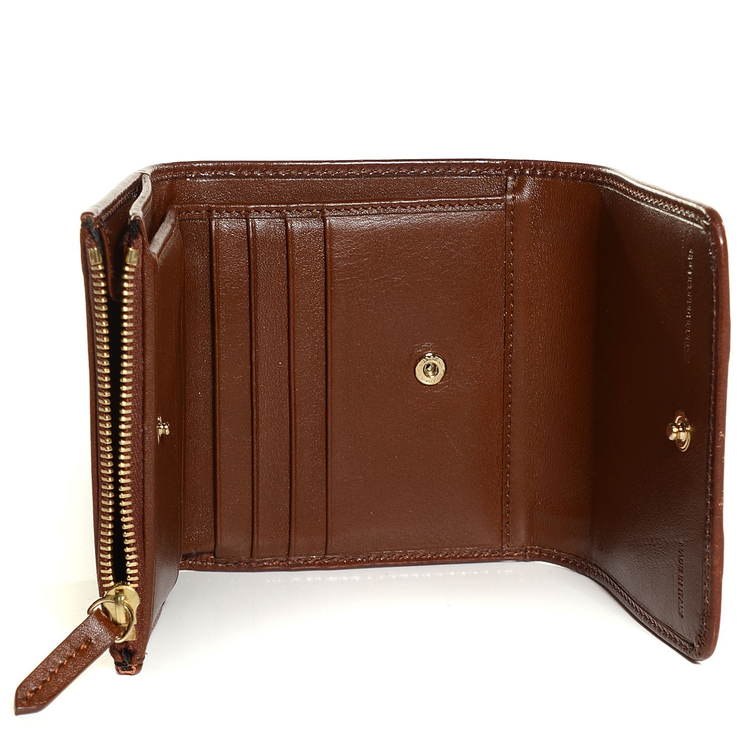 Burberry Bridle Calfskin House Check Medium Leighton Wallet Dark Tan 5 of 9