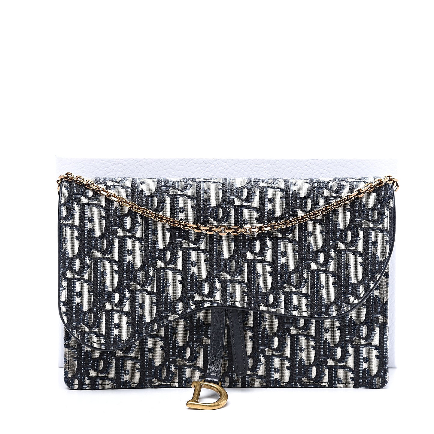 Oblique Saddle Chain Pouch Blue