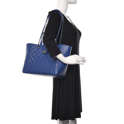 Chanel Caviar Quilted Large CC Box Shopping Tote Blue 2 of 9
