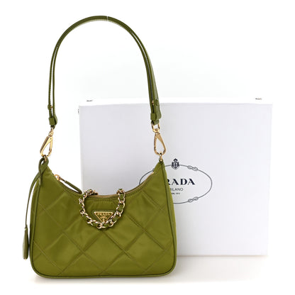 Prada Re-Nylon Saffiano Stitched Mini Re-Edition 1995 Chaine Shoulder Bag Edera 11 of 11