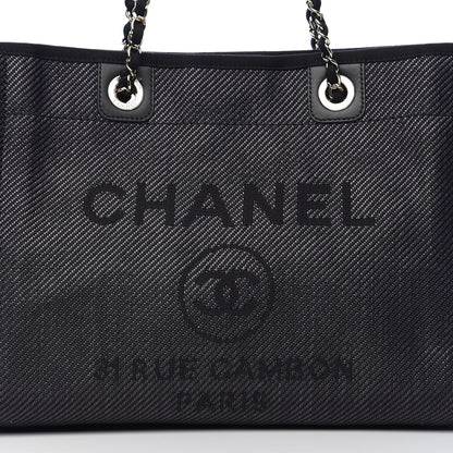 Chanel Mixed Fibers Calfskin Small Deauville Tote Black 7 of 9