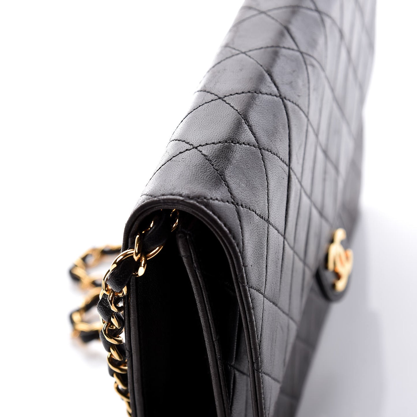 Lambskin Quilted Medium Single Flap Black