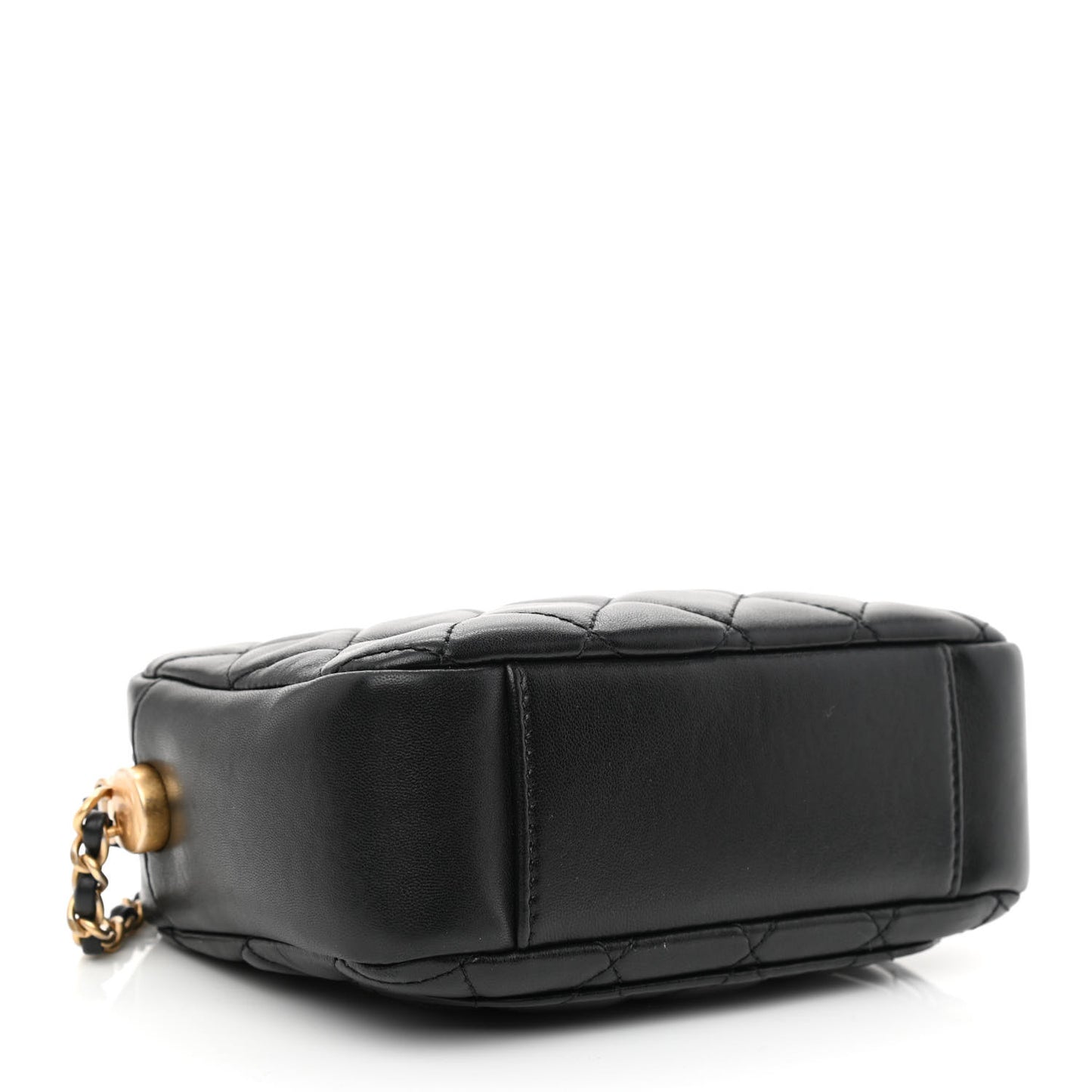 Lambskin Quilted CC Pearl Crush Camera Case Black