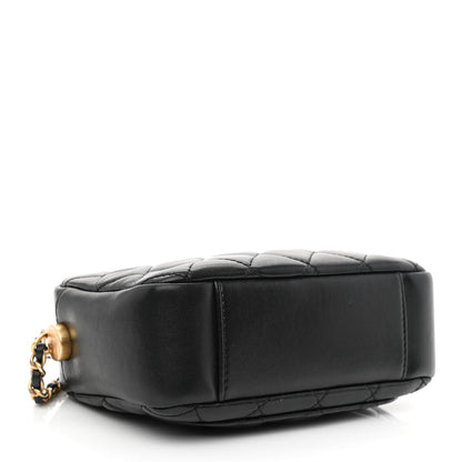 Chanel Lambskin Quilted CC Pearl Crush Camera Case Black 4 of 11