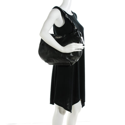 Prada Soft Calf Hobo Black 2 of 8