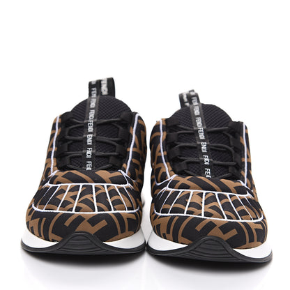 Fendi Stretch Fabric FFreedom Sneakers 36 Tobacco Black White 2 of 8