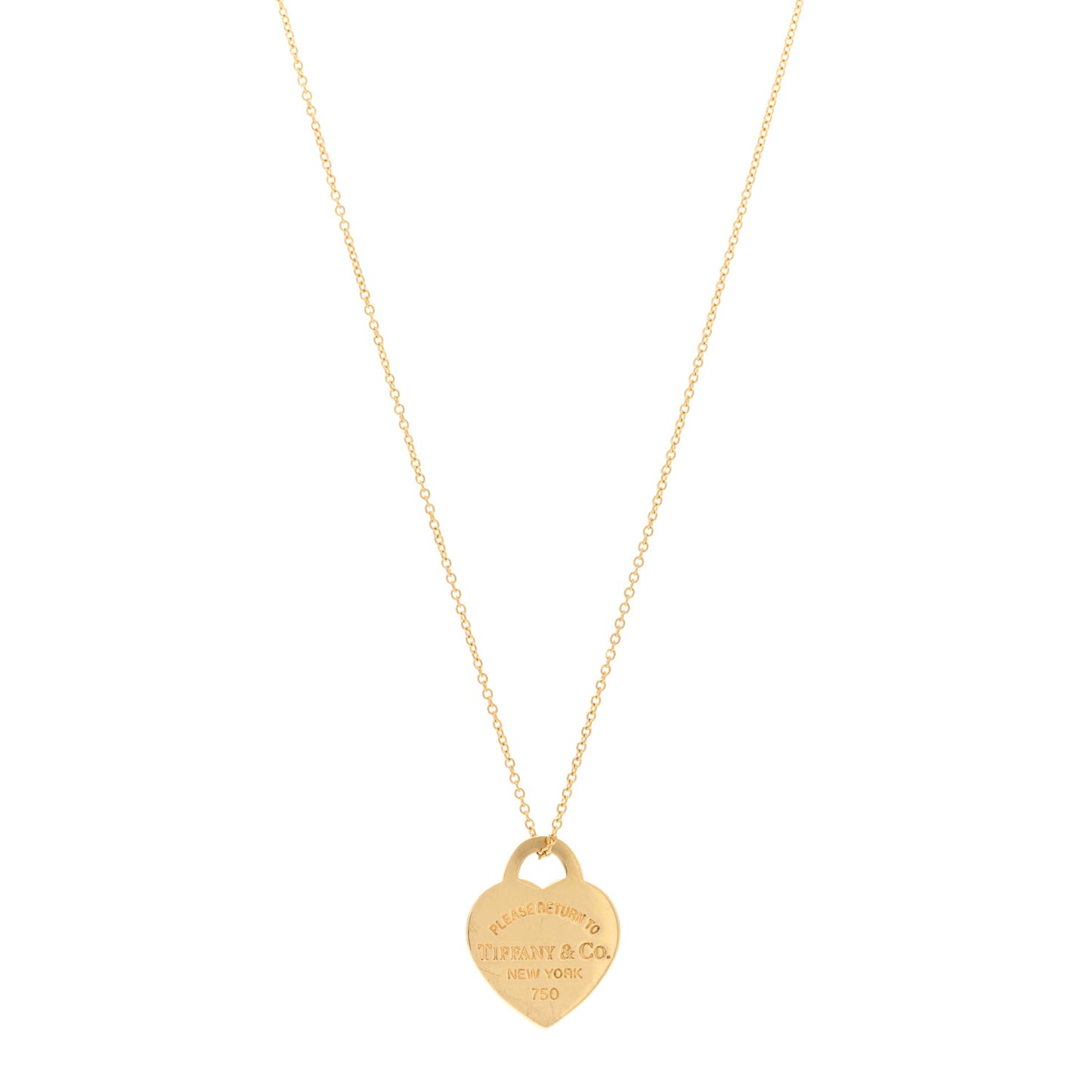 18K Yellow Gold Small Return to Tiffany Heart Tag Pendant Necklace