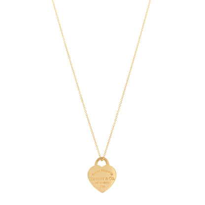 Tiffany 18K Yellow Gold Small Return to Tiffany Heart Tag Pendant Necklace 1 of 4