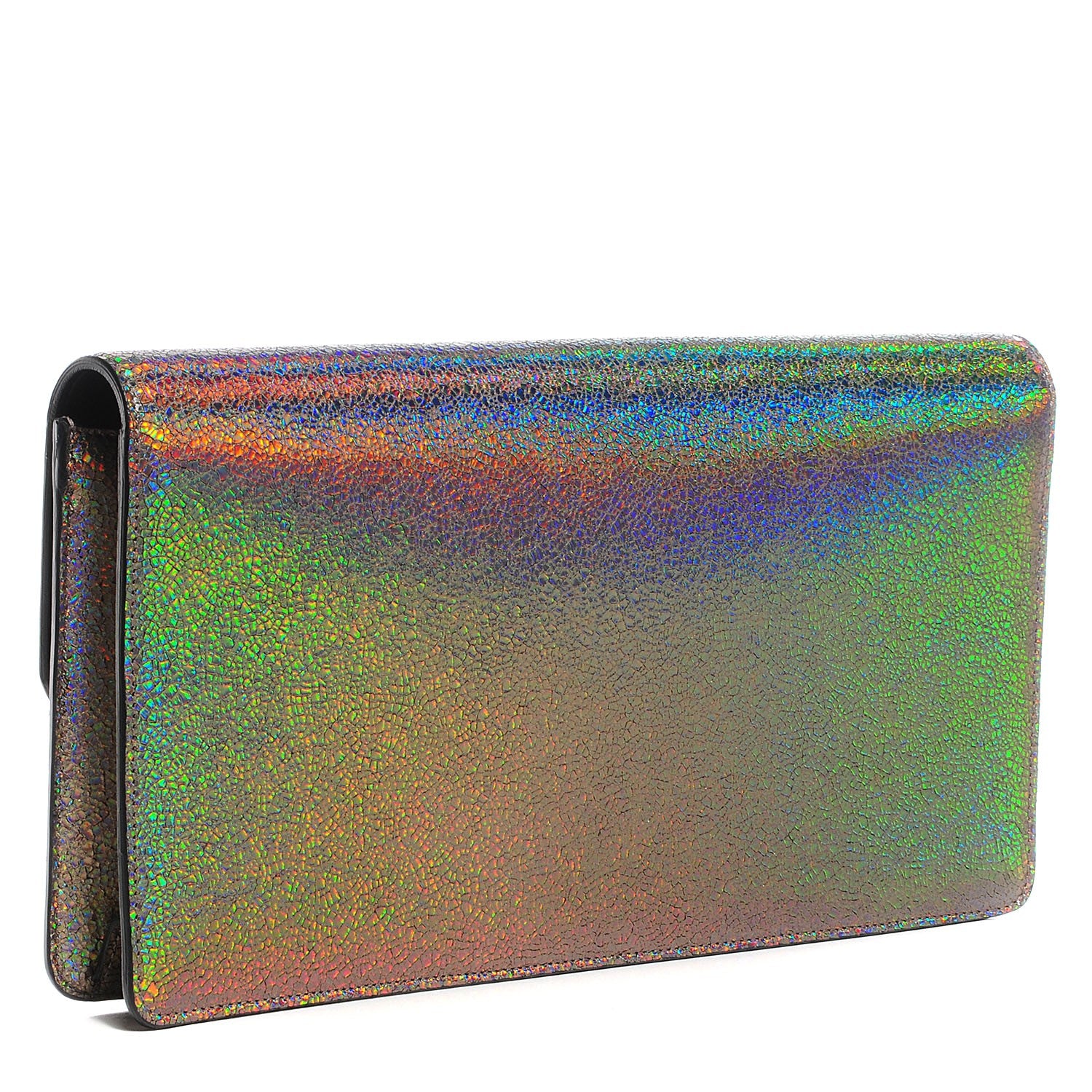 Gucci Metallic Crackled Calfskin 58 Clutch Fawn 3 of 8