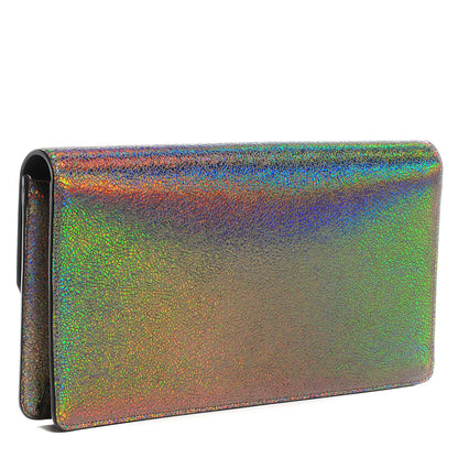 Gucci Metallic Crackled Calfskin 58 Clutch Fawn 3 of 8
