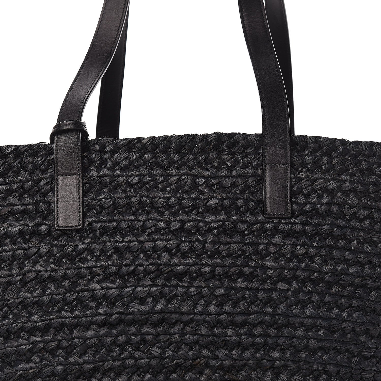 Saint Laurent Raffia Medium Panier Bag Black 10 of 13