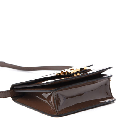 Fendi Vitello Vernice Mou Karligraphy Crossbody Bag Ebano 4 of 13