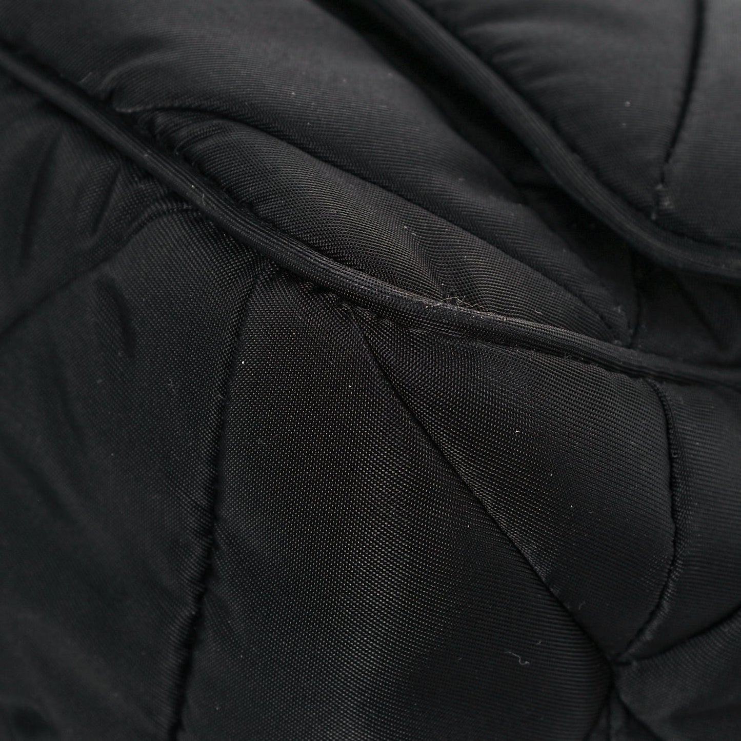 Re-Nylon Quilted Padded Flap Shoulder Bag Black