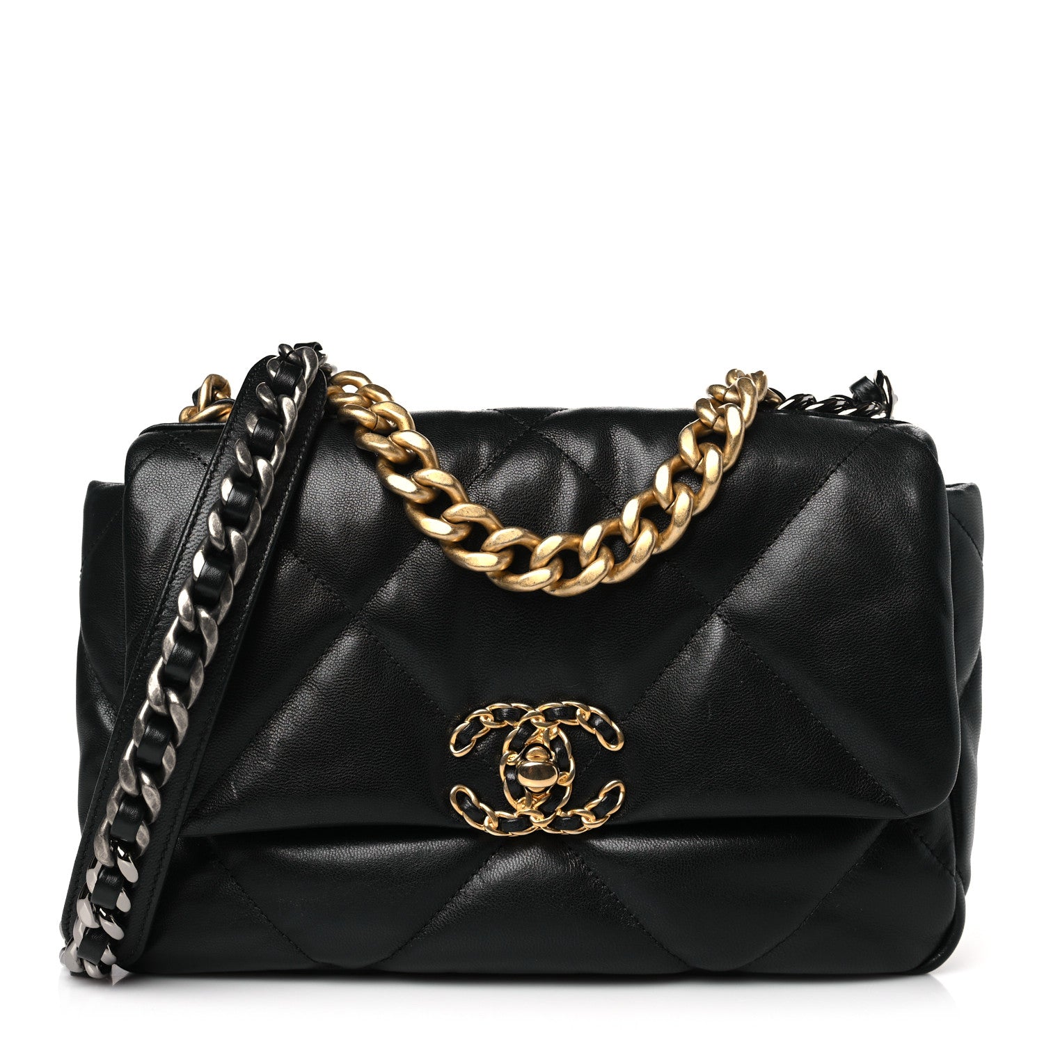 Chanel Lambskin Quilted Medium Chanel 19 Flap Black 1 of 10
