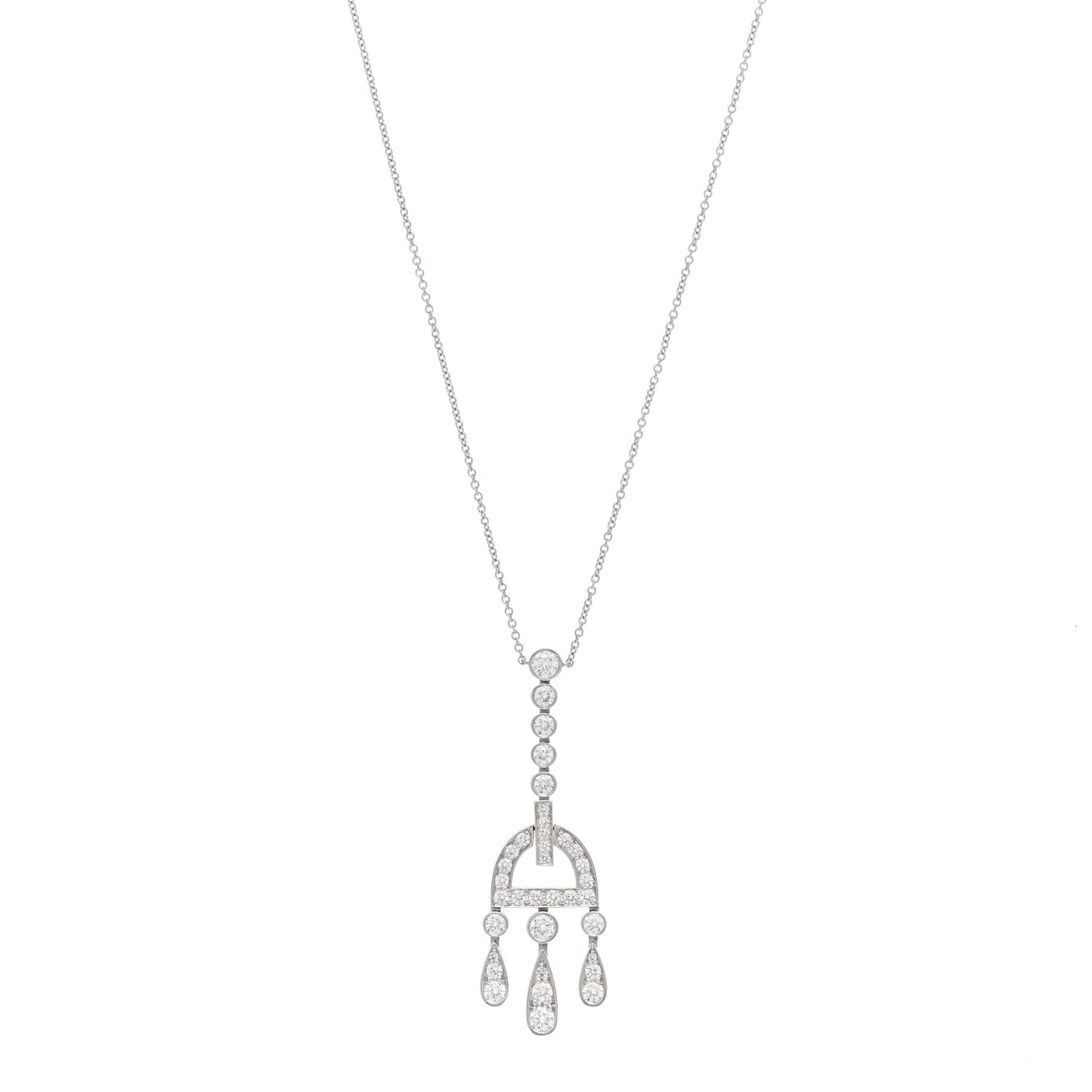 Platinum Diamond Jazz Buckle Pendant Necklace