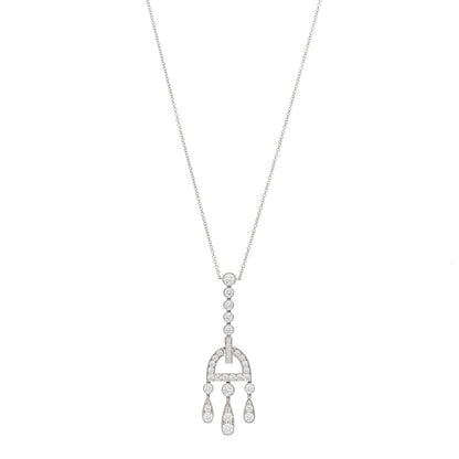 Tiffany Platinum Diamond Jazz Buckle Pendant Necklace 1 of 5
