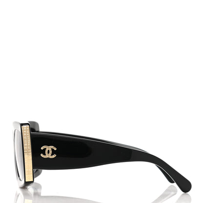 Chanel Acetate Rectangle Sunglasses 5435 Black 3 of 8