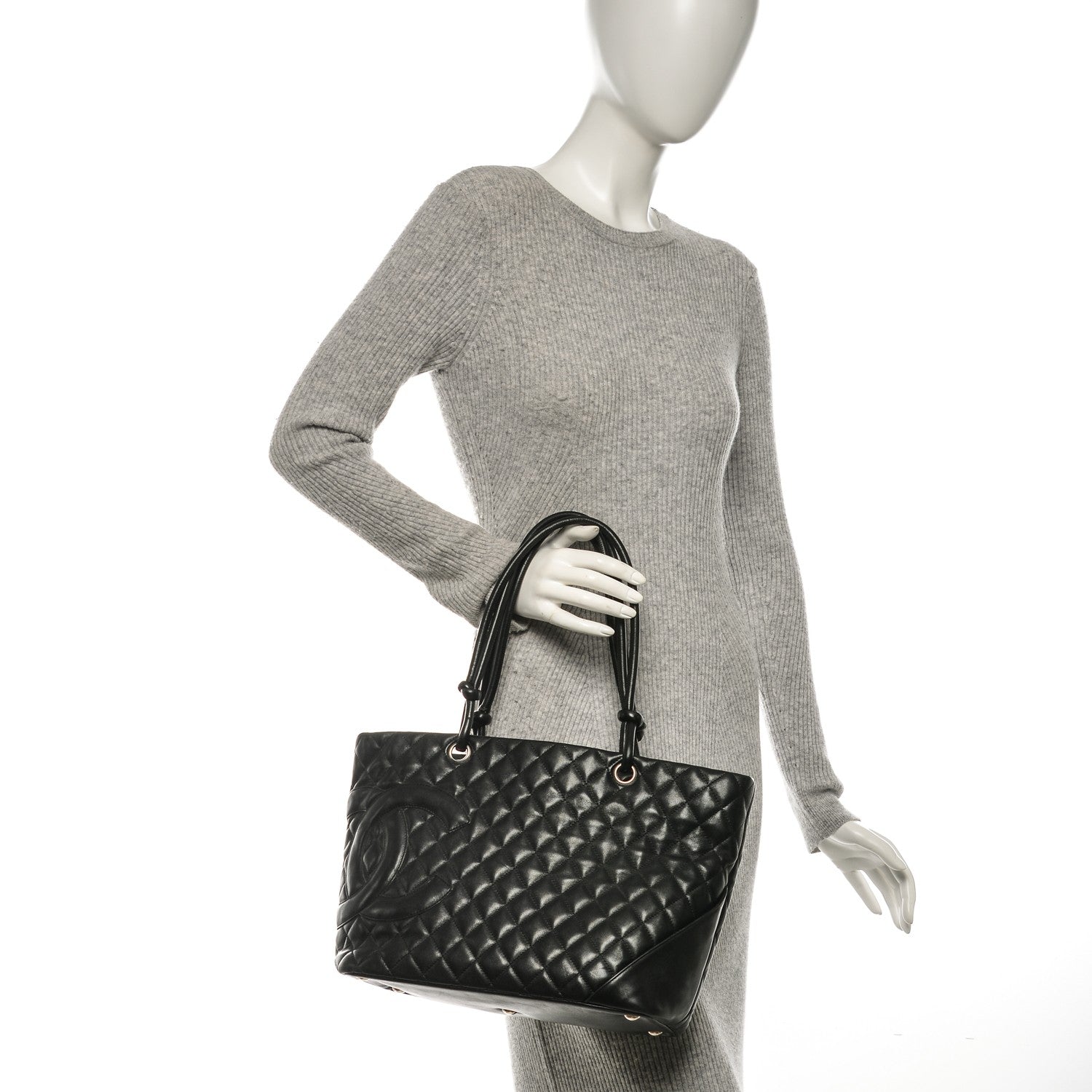 Chanel Calfskin Quilted Large Cambon Tote Black 2 of 6