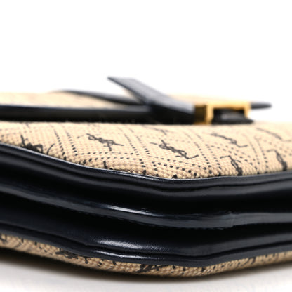 Saint Laurent Canvas Small Le Monogramme Satchel Beige Black 9 of 10