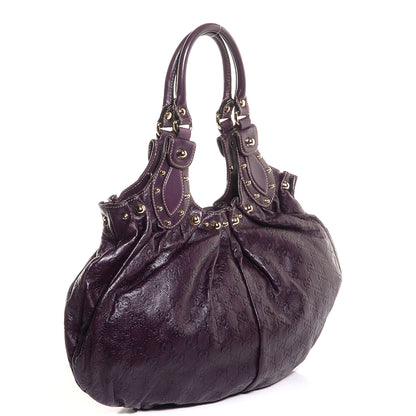 Gucci Guccissima Studded Medium Pelham Shoulder Bag Purple 3 of 7