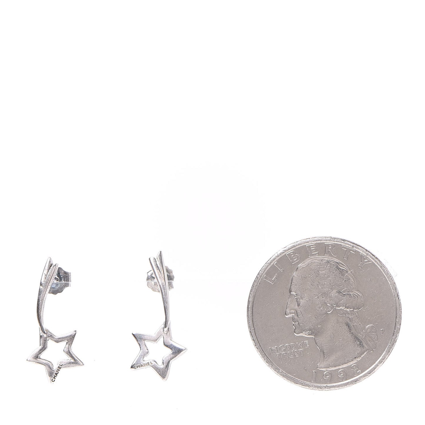 Metal Shooting Star Earrings Silver