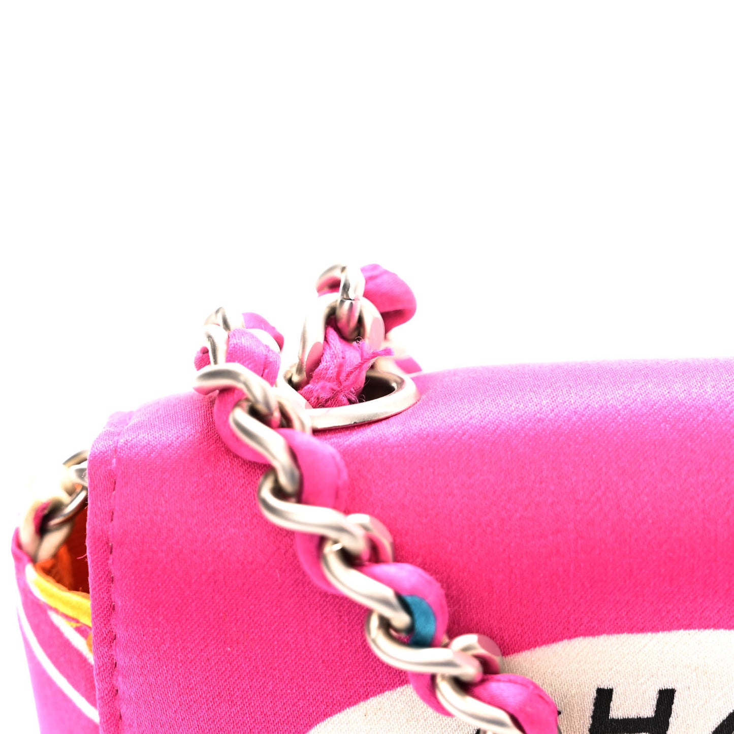 Satin Mini Convertible Flap Pink Multicolor