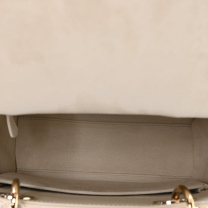Christian Dior Calfskin Embroidered Medium Lady D-Lite White Gold 5 of 10