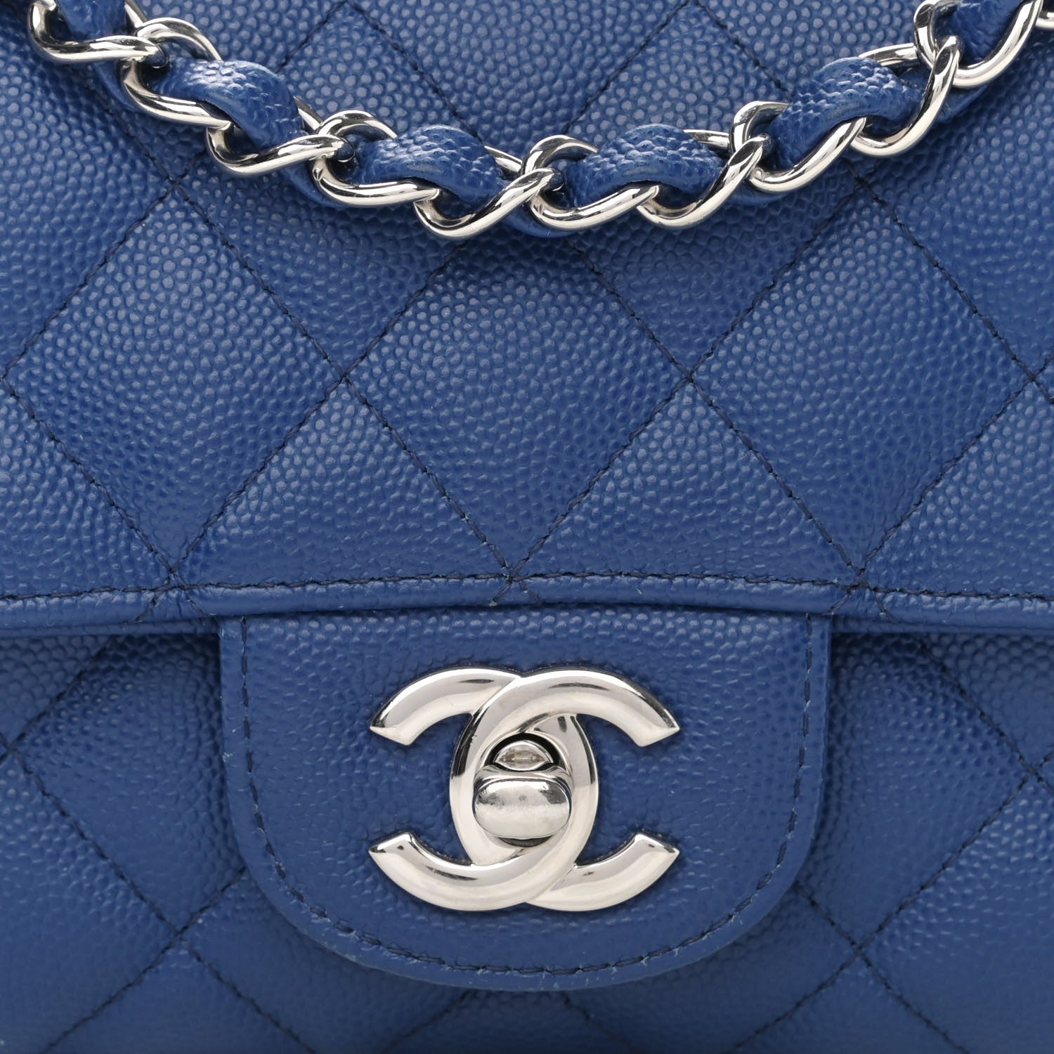 Chanel Caviar Quilted Mini Rectangular Flap Blue 8 of 11