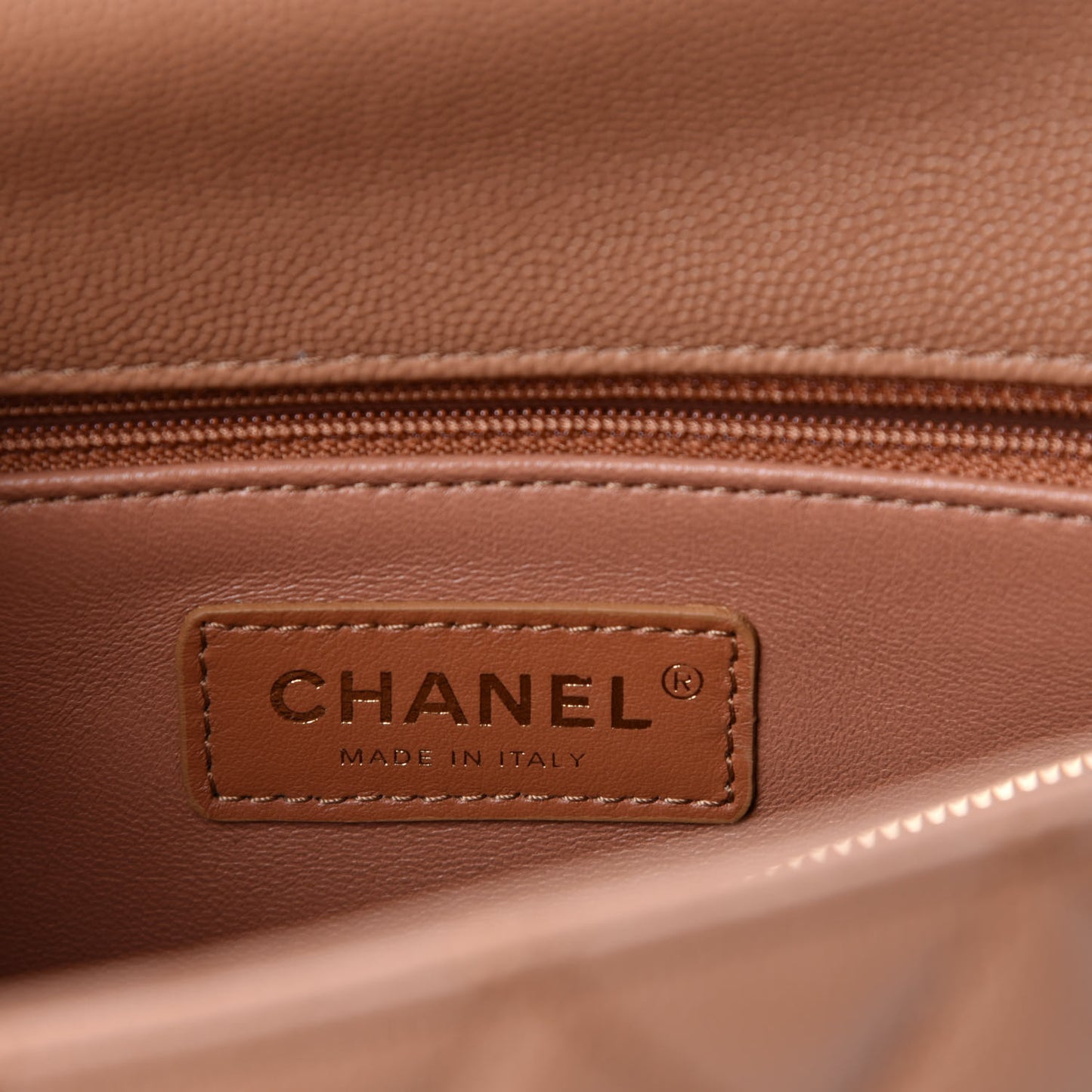 Caviar Quilted Lizard Embossed Small Coco Handle Flap Brown