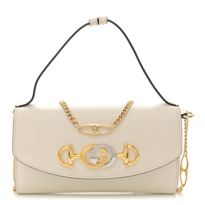 Gucci Shibuya Calfskin Small Zumi Top Handle Shoulder Bag Mystic White 1 of 12