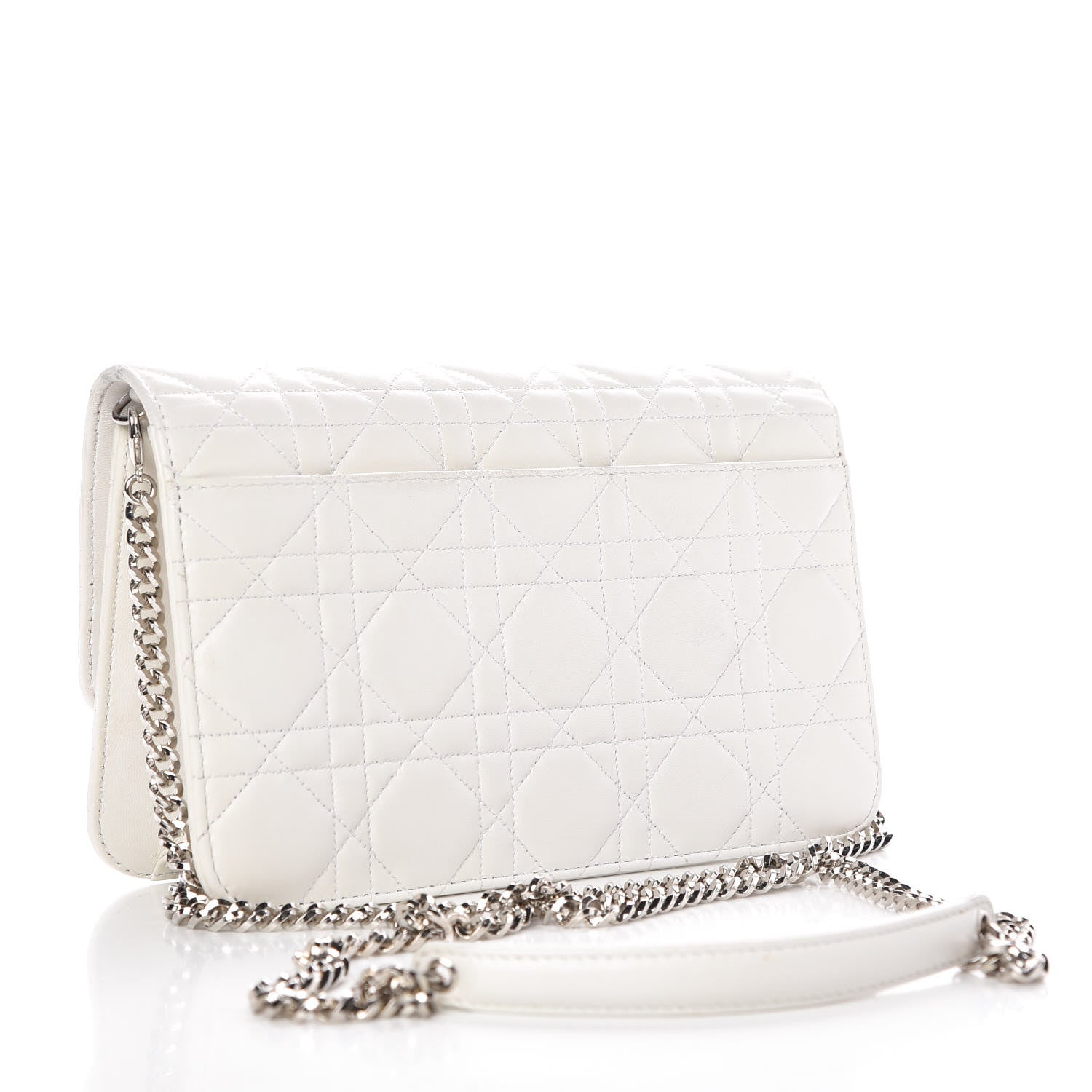 Christian Dior Lambskin Cannage Miss Dior Promenade Pouch White 3 of 7