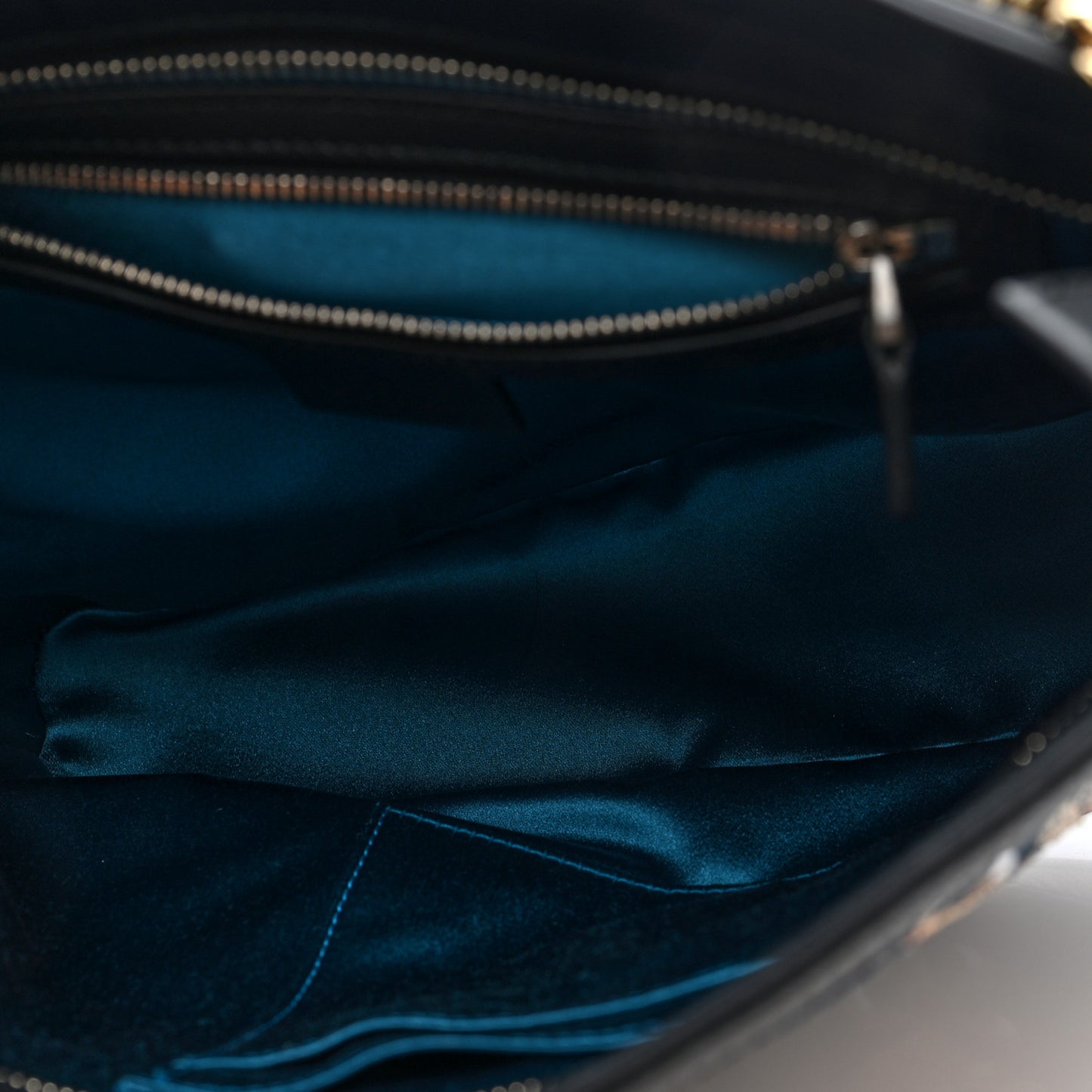 Suede Patent Dragon Embroidered Medium Dionysus Bucket Bag Dark Blue