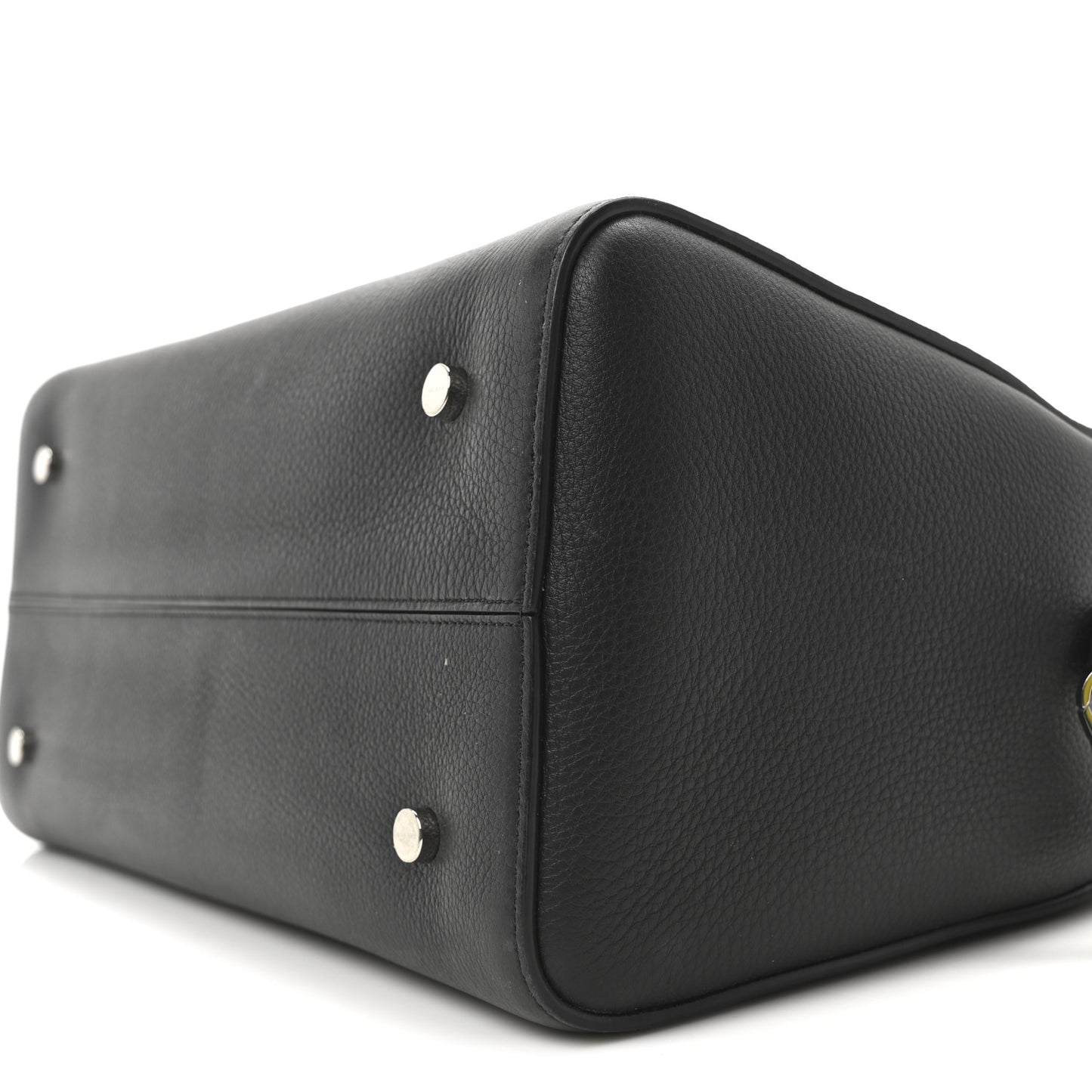 Grained Calfskin Bowling Bag Two Black