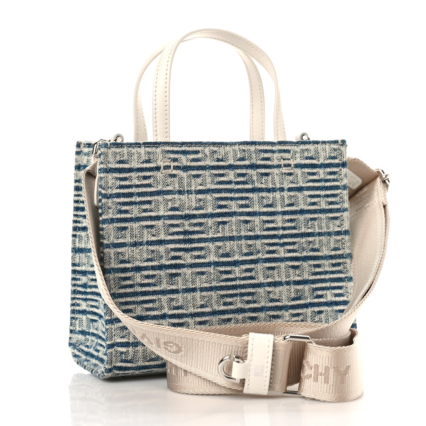 Washed Denim Mini G Shopping Tote Blue