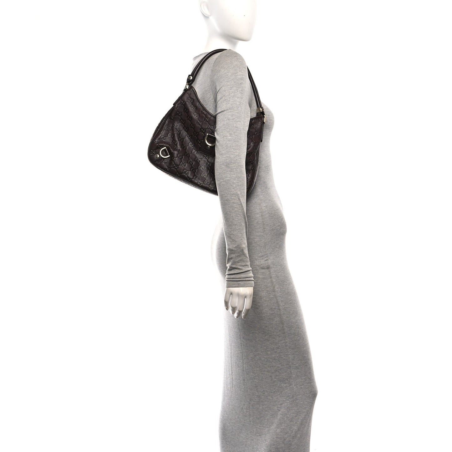 Guccissima Medium Abbey D Ring Hobo Chocolate
