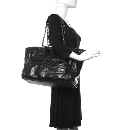 Chanel Glazed Calfskin Large Deauville Tote Black 2 of 11