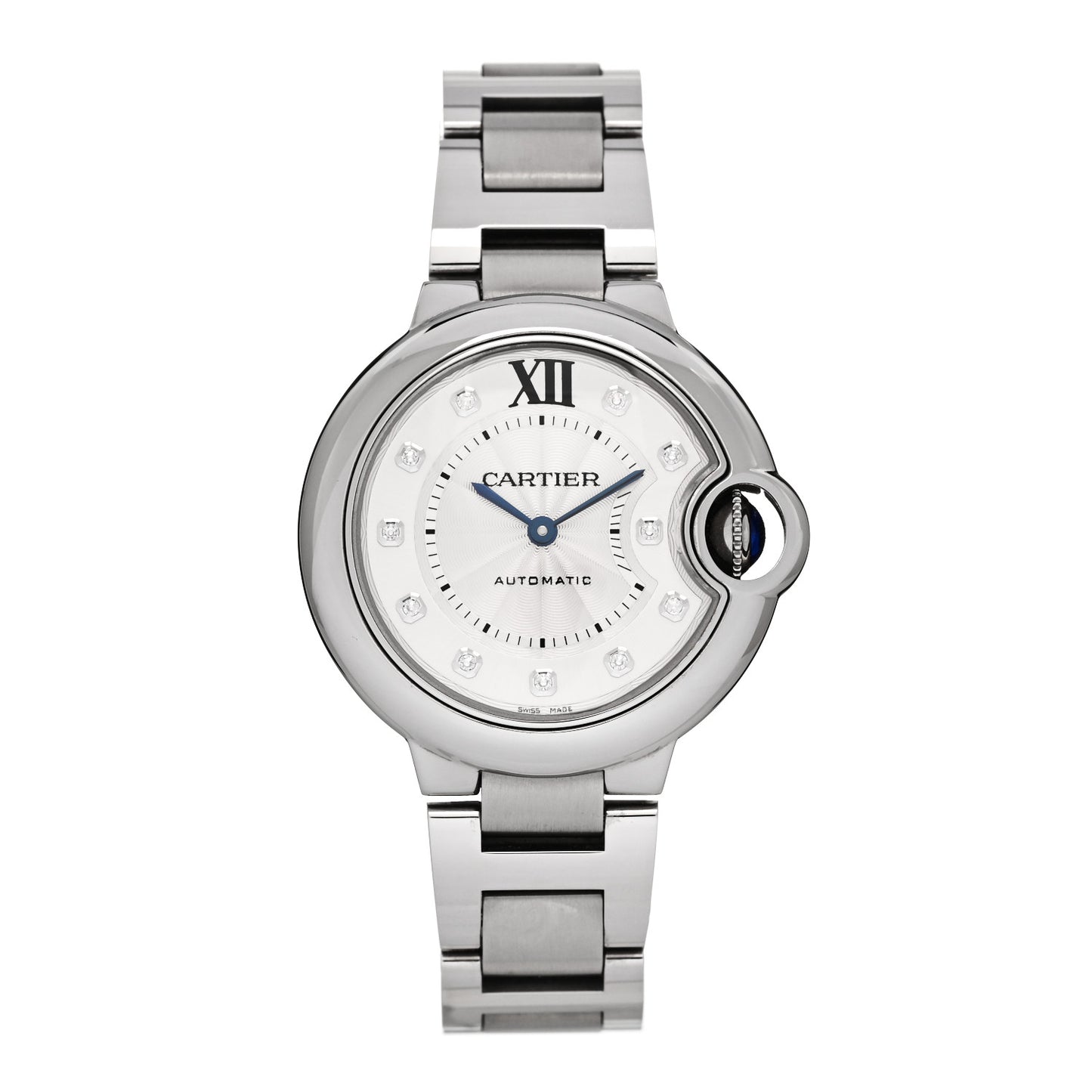 Stainless Steel Diamond 33mm Ballon Bleu De Cartier Automatic Watch