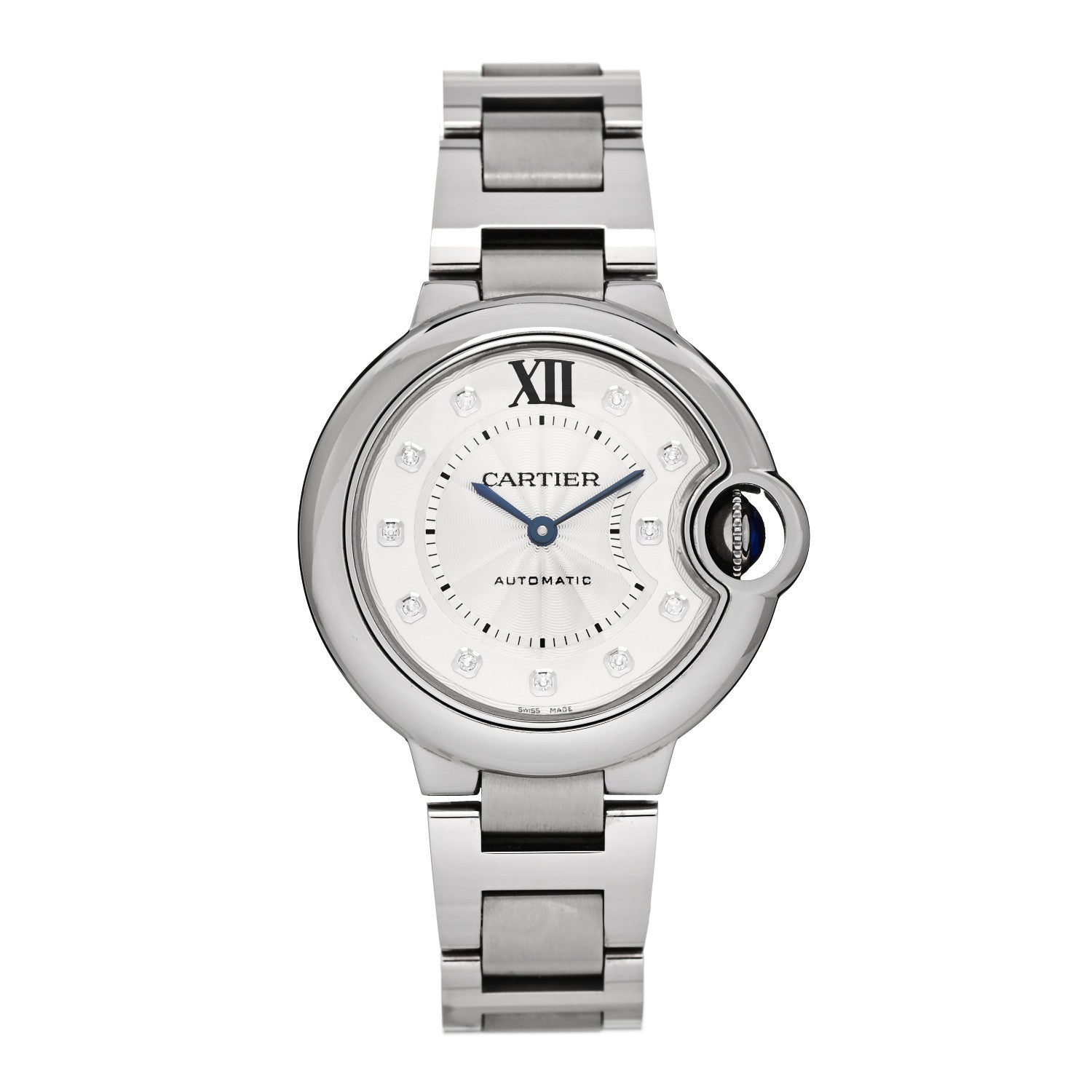 Cartier Stainless Steel Diamond 33mm Ballon Bleu De Cartier Automatic Watch 1 of 5