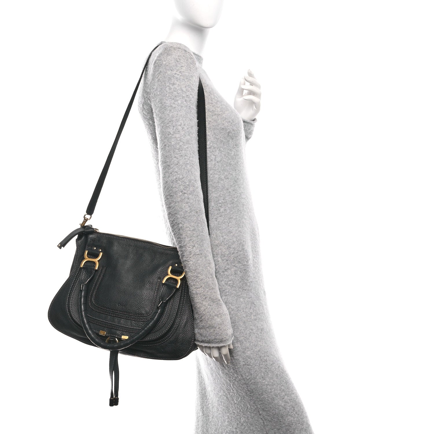 Chloe Calfskin Medium Marcie Satchel Black 3 of 19