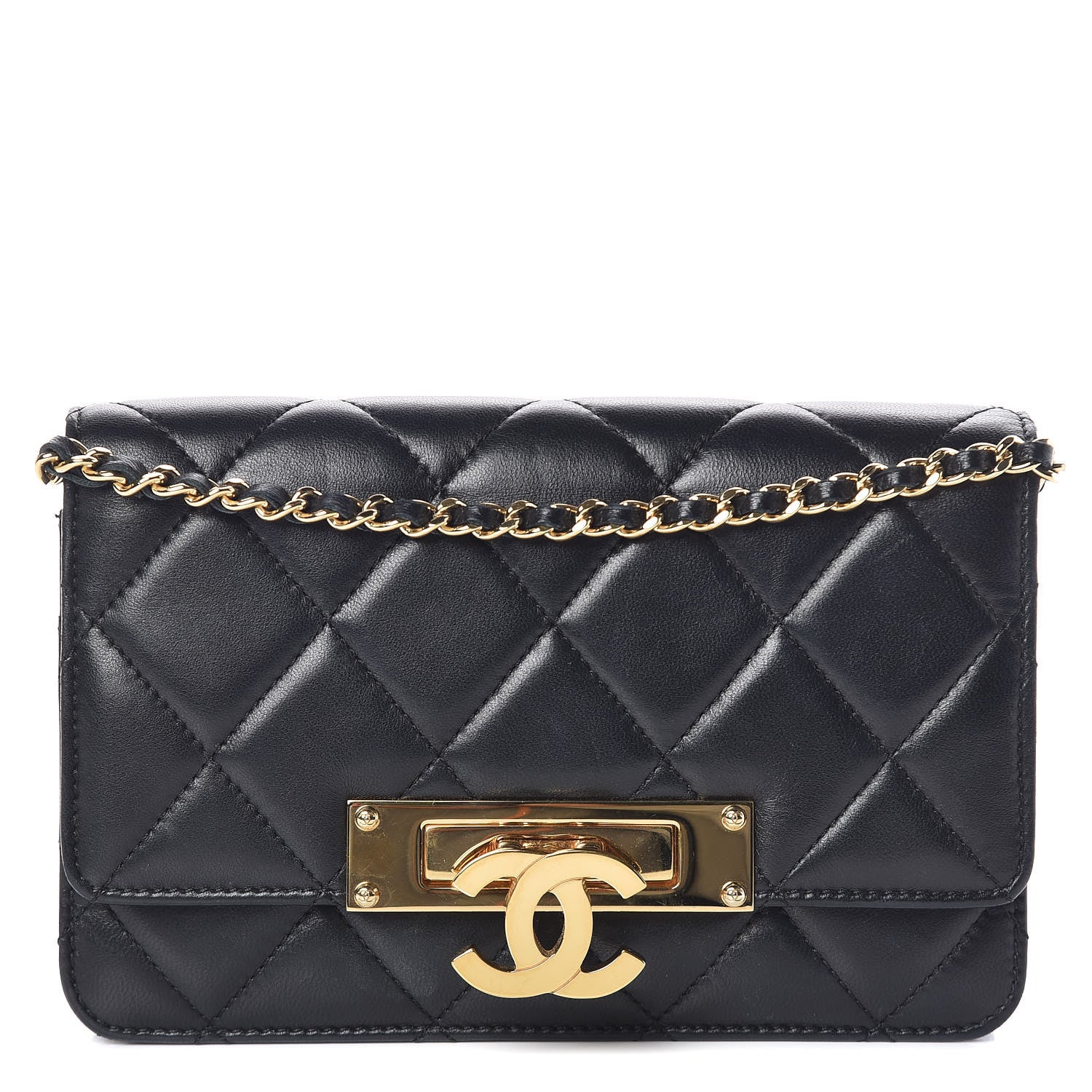 Chanel Lambskin Quilted Golden Class Wallet on Chain WOC Black 1 of 9