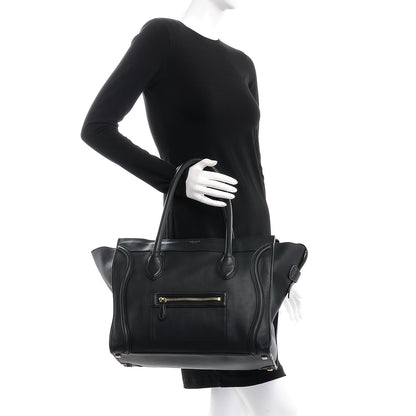 Celine Smooth Calfskin Shoulder Luggage Black 2 of 9