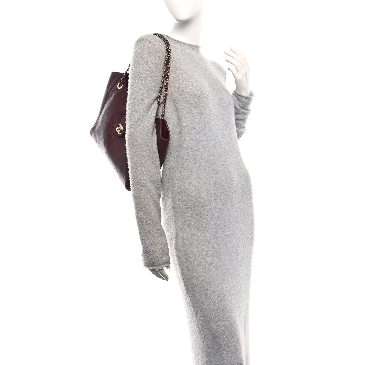 Chanel Grained Calfskin Large Shopping Bag Dark Burgundy 2 of 12