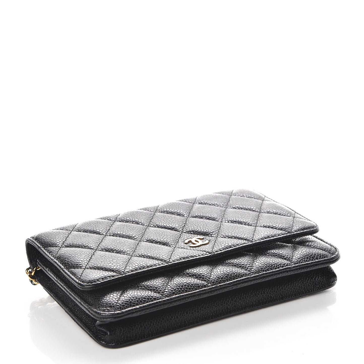 Caviar Quilted Wallet On Chain WOC Black