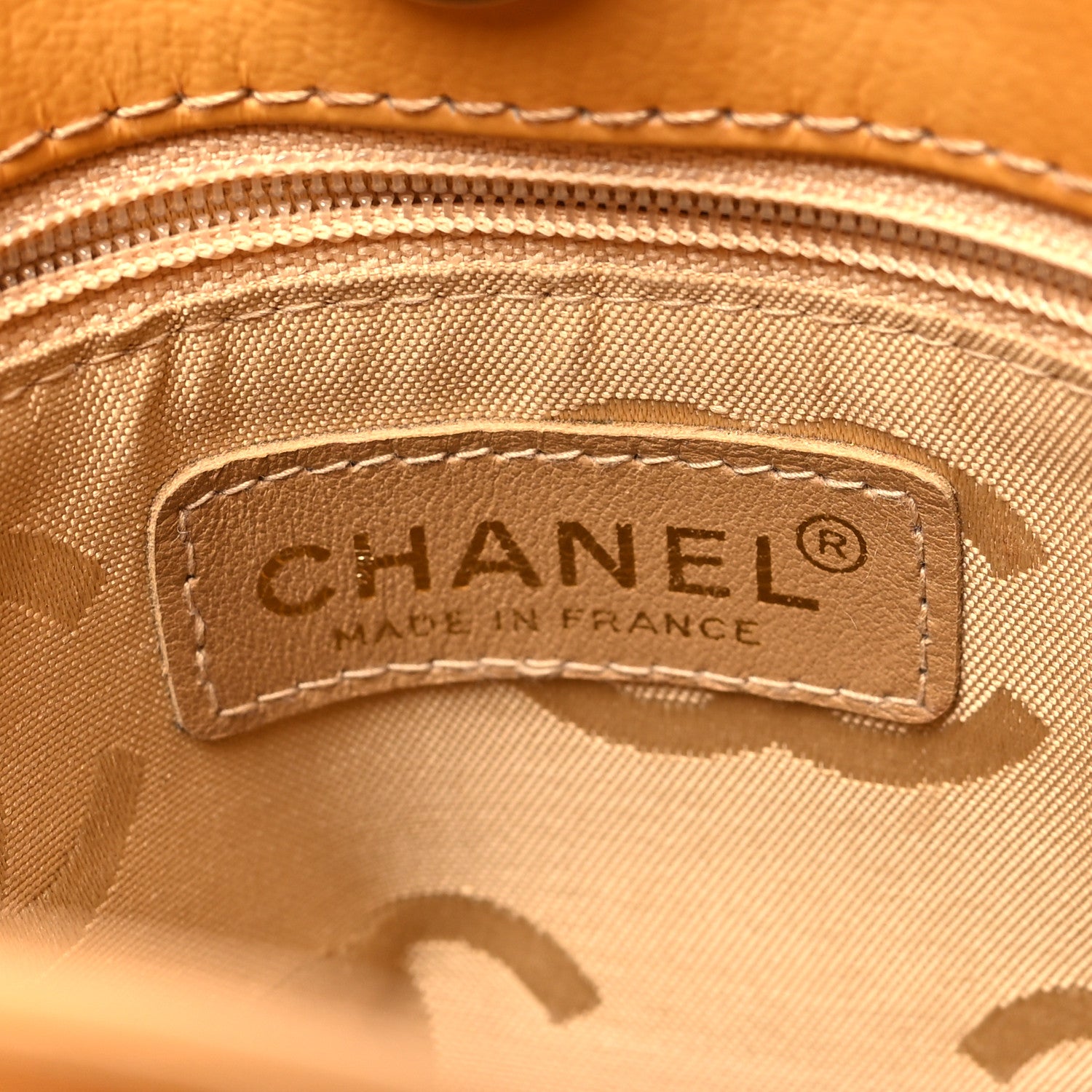 Chanel Lambskin Square Stitched Shoulder Bag Yellow 7 of 11